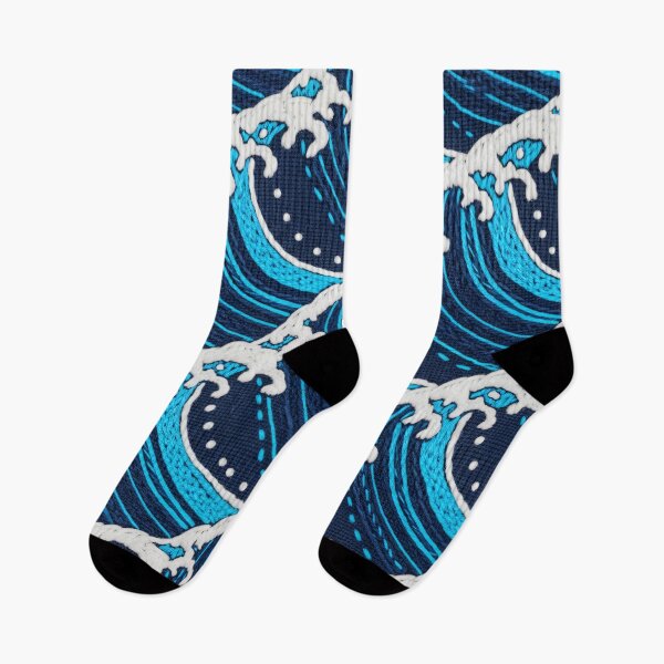 Item preview, Embroidered Ocean Waves designed and sold by Kaleidoscope Print.