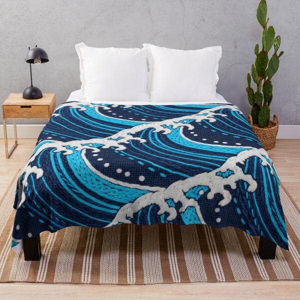 Item preview, Embroidered Ocean Waves designed and sold by Kaleidoscope Print.