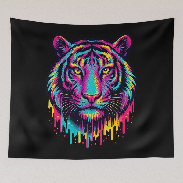 Item preview, Neon Drip Tiger Face T-Shirt designed and sold by LarryMBrown.
