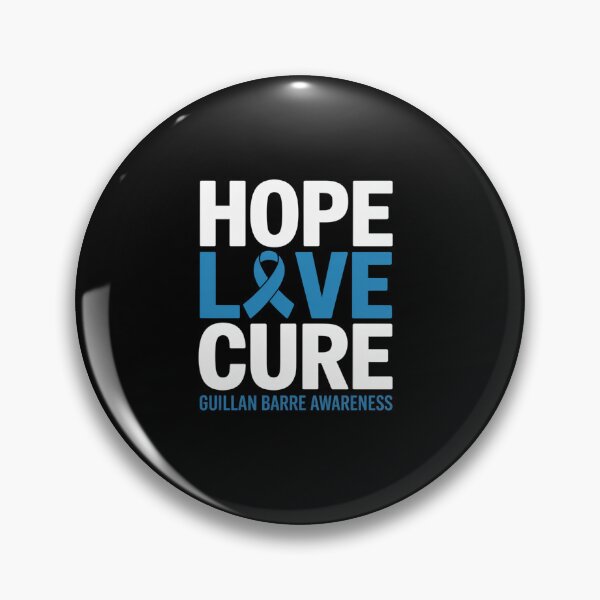 Item preview, Guillain Barre Syndrome Awareness Hope Love Cure Blue Ribbon designed and sold by RonnasJackson.