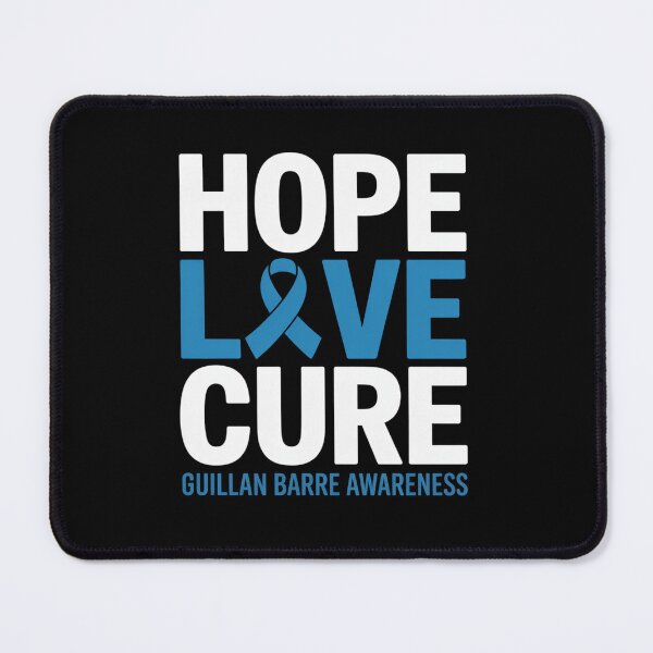 Item preview, Guillain Barre Syndrome Awareness Hope Love Cure Blue Ribbon designed and sold by RonnasJackson.
