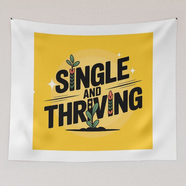 Item preview, Single And Thriving Funny Valentine Typography Self Love Anti Valentine Shirt designed and sold by GiftsForge.