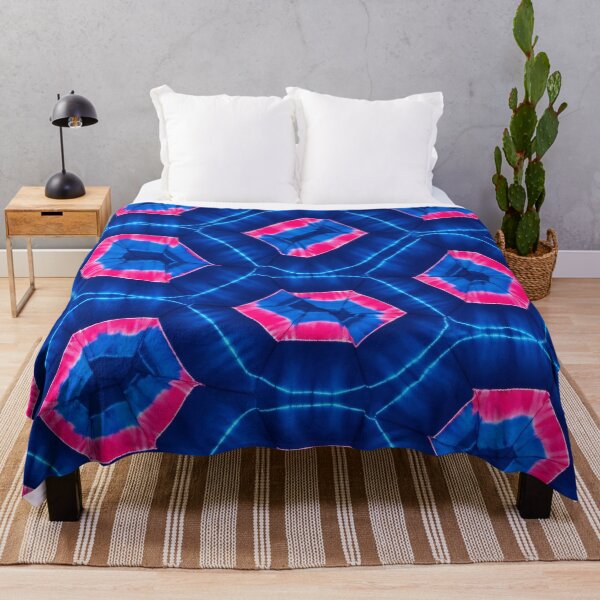 Item preview, Indigo Shibori Hexagon Tie-Dye designed and sold by Kaleidoscope Print.