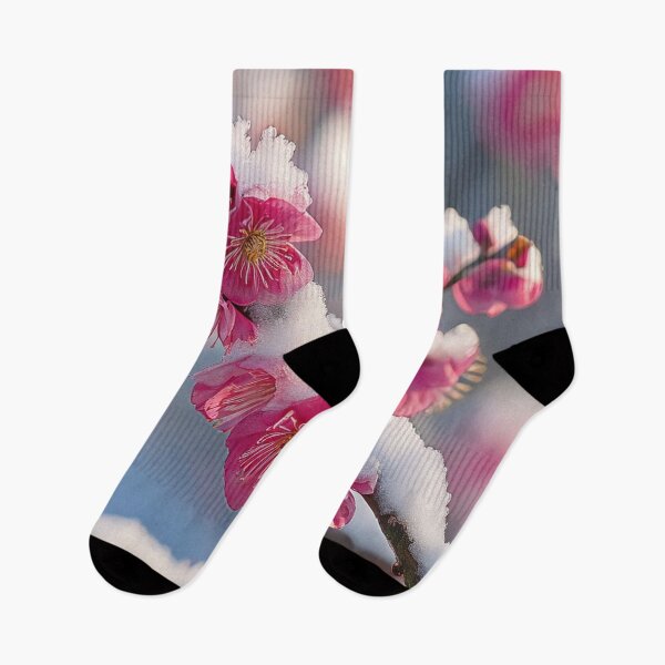 Item preview, Zen Winter Plum Blossoms | Red Floral Snow Photography designed and sold by FlowNestStudio.