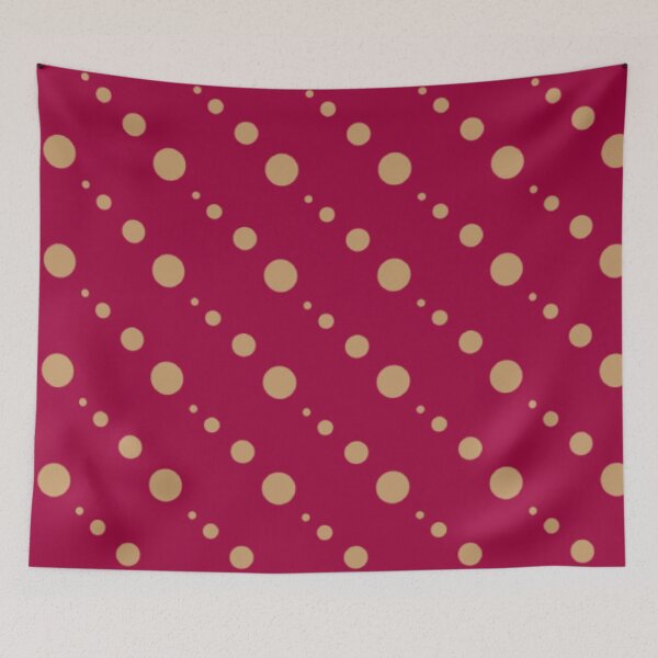 Item preview, Red descending diagonal gold polka dots  designed and sold by Aasuti-designs.