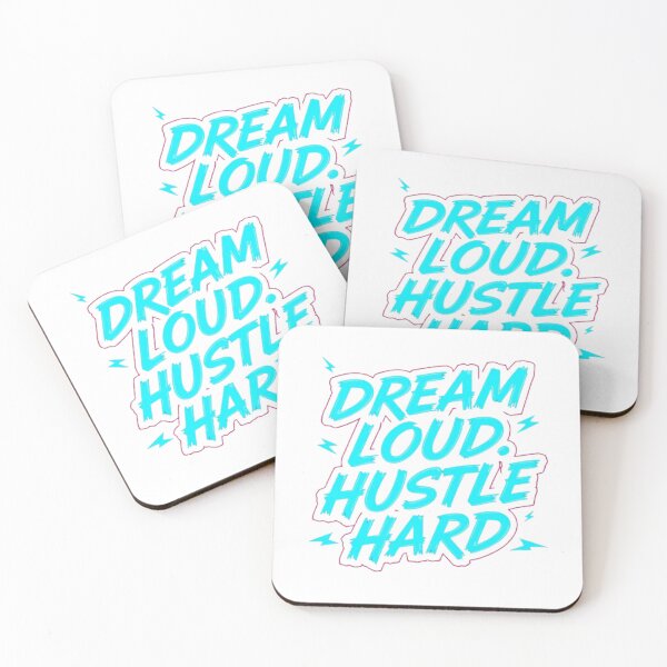 Item preview, "Dream Loud, Hustle Hard" – Electric Neon Motivational Tee designed and sold by artistmagicshop.