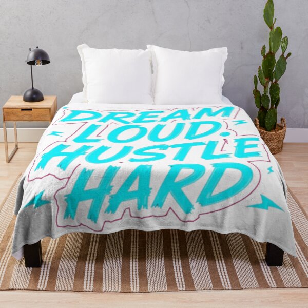 Item preview, "Dream Loud, Hustle Hard" – Electric Neon Motivational Tee designed and sold by artistmagicshop.
