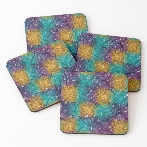 Item preview, Teal Violet Gold Fiber Mosaic designed and sold by Kaleidoscope Print.