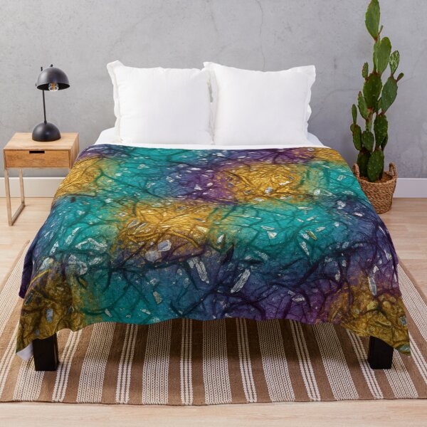 Item preview, Teal Violet Gold Fiber Mosaic designed and sold by Kaleidoscope Print.