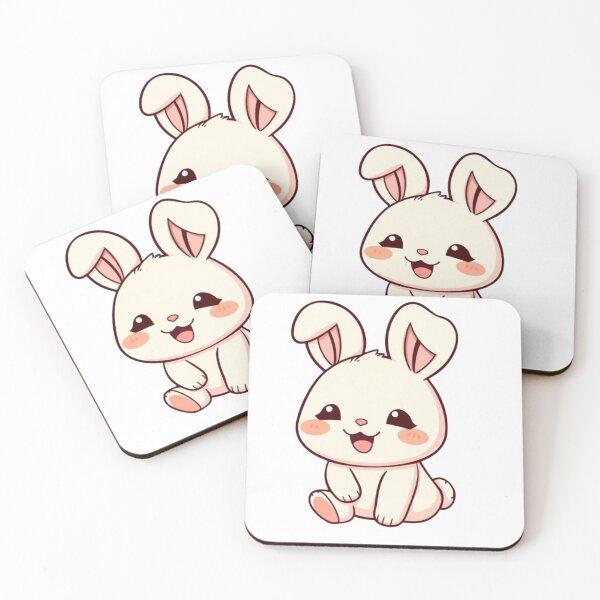 Item preview, Cute Happy Bunny Kawaii Illustration ? | Chibi Rabbit PNG for Stickers, T-Shirts & Gifts designed and sold by CozyPops.