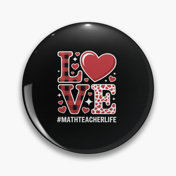 Item preview, Love Math Teacher Valentine Day Big Heart Buffalo Red Plaid designed and sold by RonnasJackson.