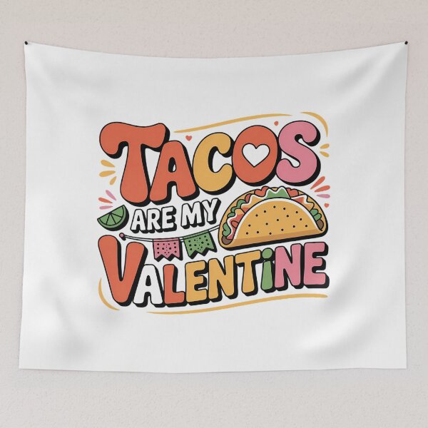 Item preview, Tacos Are My Valentine Funny Food Anti Valentine Typography Mexican Food Shirt designed and sold by GiftsForge.