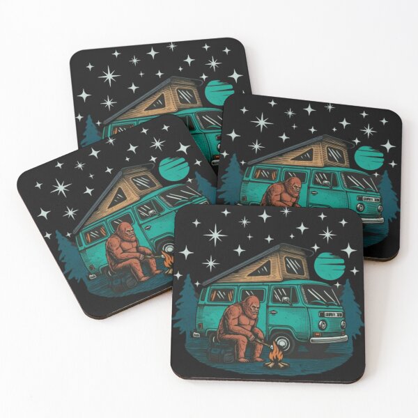 Item preview, Bigfoot - Marshmallow Roasing Van Camping Sasquatch. Give me Smores... designed and sold by Kathunk Designs.