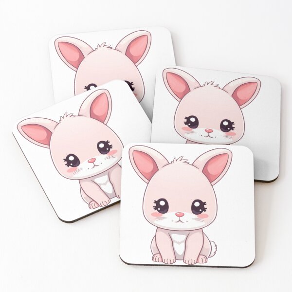 Item preview, Cute Pink Baby Bunny Kawaii Illustration ? | Chibi Rabbit PNG for Stickers, T-Shirts & Gifts designed and sold by CozyPops.