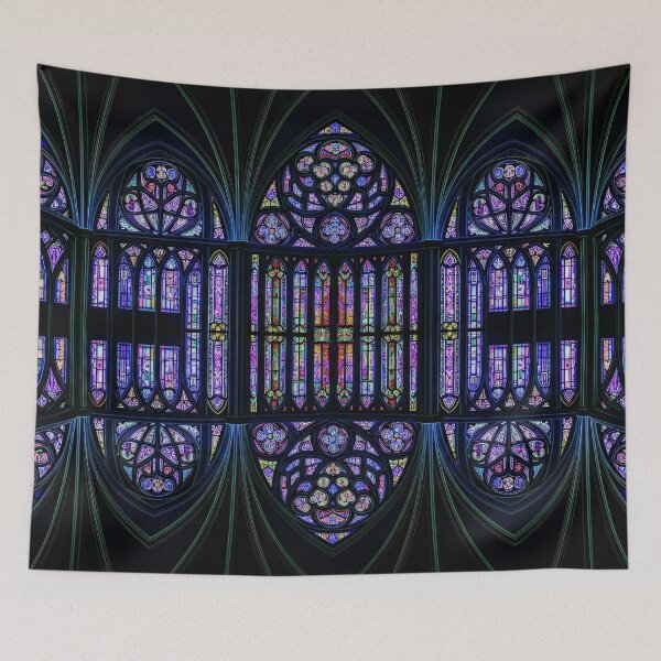 Item preview, Neon Gothic Stained Glass Window designed and sold by Kaleidoscope Print.