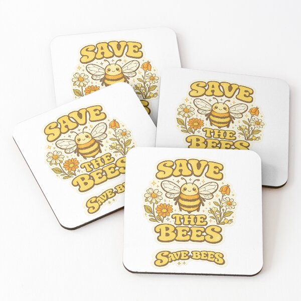 Item preview, Save The Bees Cute Retro Bee Floral Sticker designed and sold by goodcrystals.