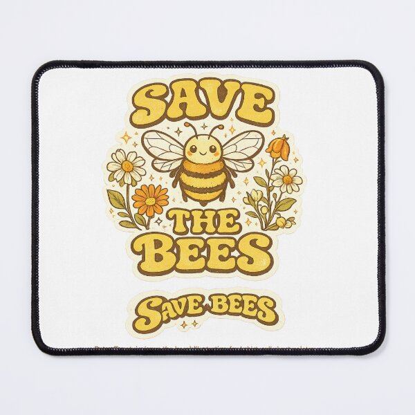 Item preview, Save The Bees Cute Retro Bee Floral Sticker designed and sold by goodcrystals.