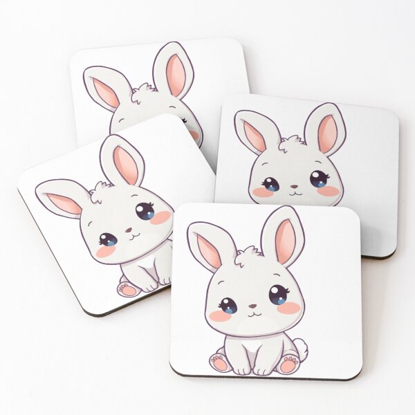Item preview, Cute White Bunny Kawaii Illustration ? | Chibi Rabbit PNG for Stickers, T-Shirts & Digital Products designed and sold by CozyPops.