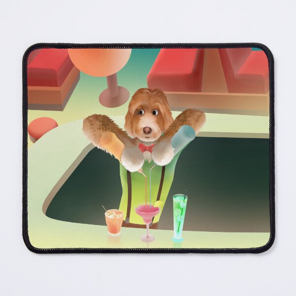 Item preview, Bartender Dog – Mixing Drinks at the Neon Bar designed and sold by ZKOZKOHI.