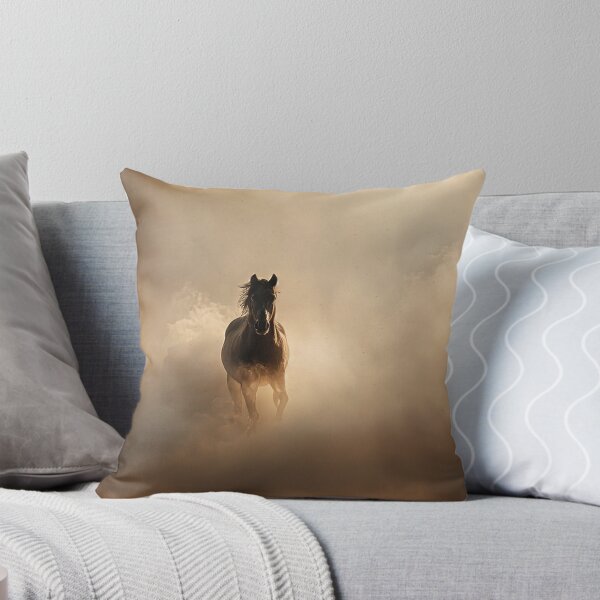 Item preview, Cinematic Wild Horse Art | A Horse Amidst Flying Dust designed and sold by FlowNestStudio.