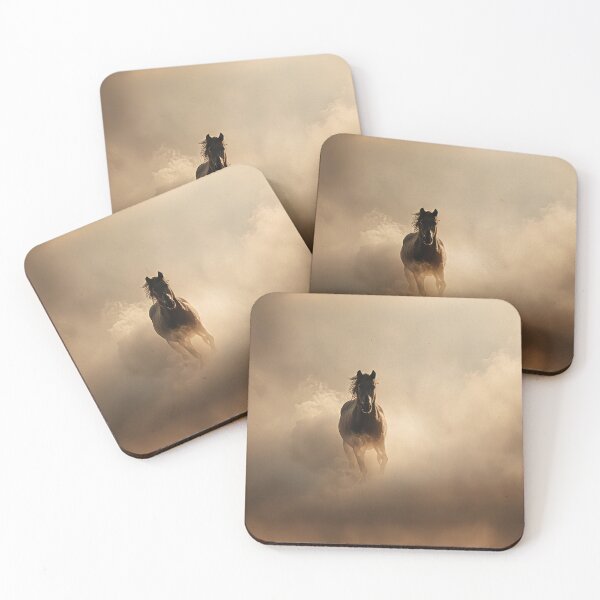 Item preview, Cinematic Wild Horse Art | A Horse Amidst Flying Dust designed and sold by FlowNestStudio.