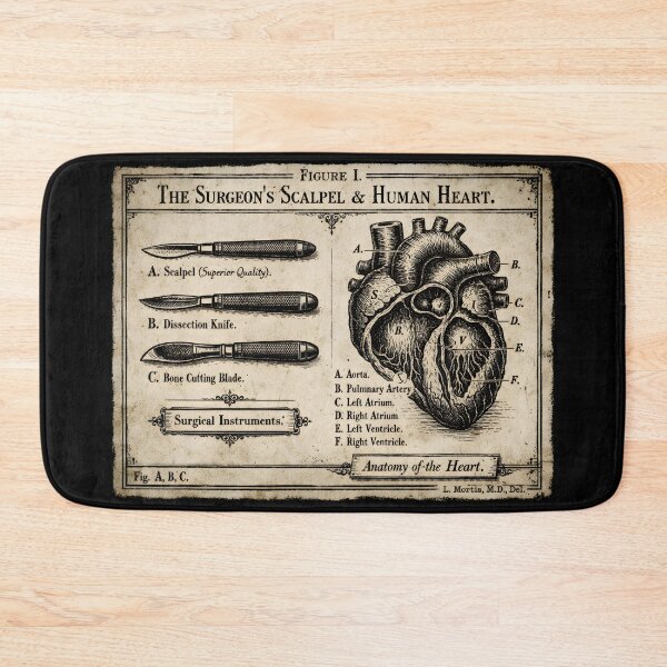 Item preview, Victorian Anatomy Plate – The Surgeon’s Scalpel & Human Heart designed and sold by Mouraludia.