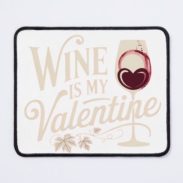 Item preview, Wine Is My Valentine Funny Drink Anti Valentine Typography Humor Gift Shirt designed and sold by GiftsForge.
