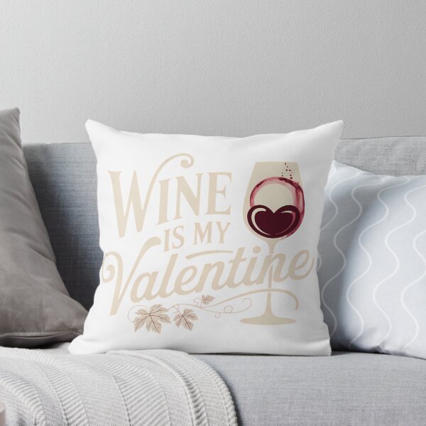 Item preview, Wine Is My Valentine Funny Drink Anti Valentine Typography Humor Gift Shirt designed and sold by GiftsForge.