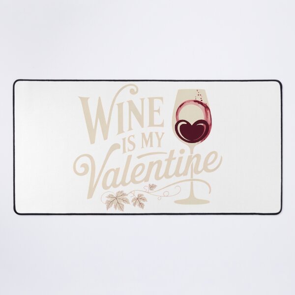 Item preview, Wine Is My Valentine Funny Drink Anti Valentine Typography Humor Gift Shirt designed and sold by GiftsForge.