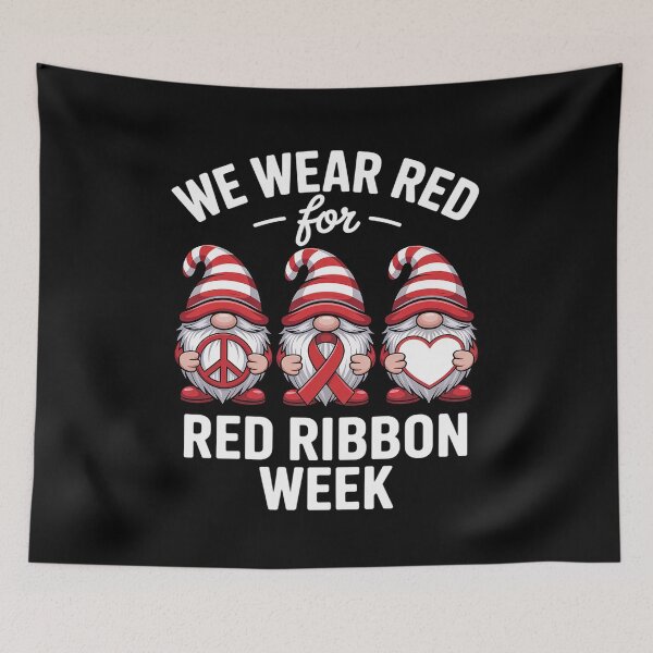 Item preview, Gnomes support red Peace hope love Anti drug Red Ribbon Week designed and sold by Rrettgison.