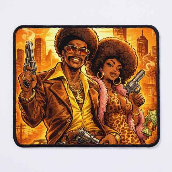 Item preview, Blaxploitation Heroes – 70s Cartoon Style Illustration designed and sold by Arte Cartoon From TagTeam Group.
