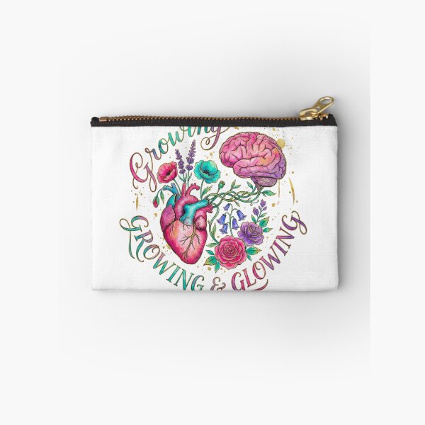 Item preview, Growing & Glowing - Floral Heart & Brain Mental Health Art designed and sold by GemajoStudio.