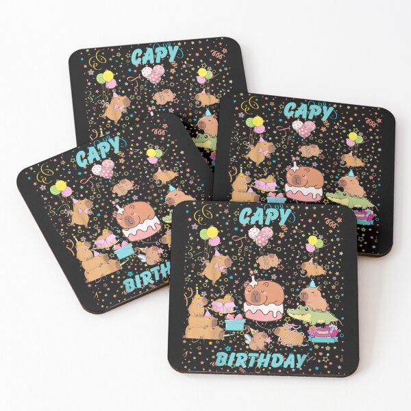 Item preview, Cute Capybara Birthday Party Illustration With Confetti And Cake designed and sold by Denenberg Jardel.