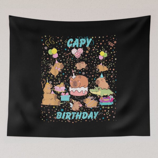 Item preview, Cute Capybara Birthday Party Illustration With Confetti And Cake designed and sold by Denenberg Jardel.