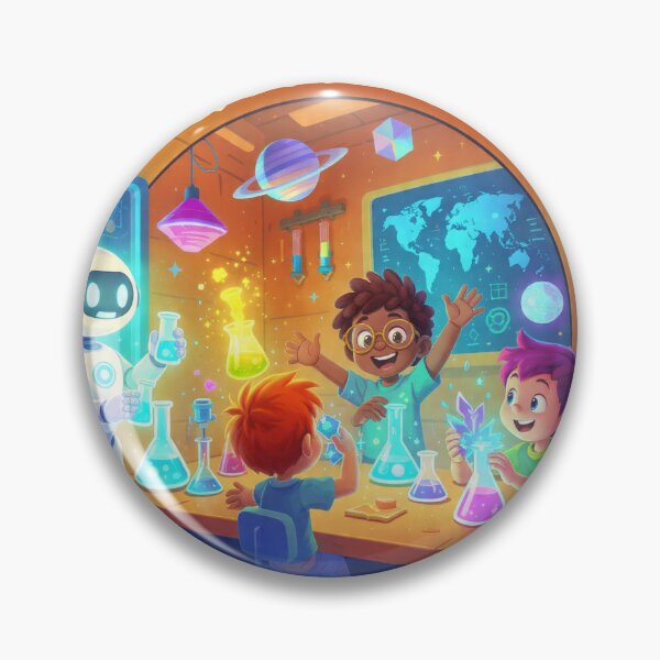 Item preview, Futuristic Science Lab Kids – Quality Learning Center Circle Illustration designed and sold by AENAcharms.