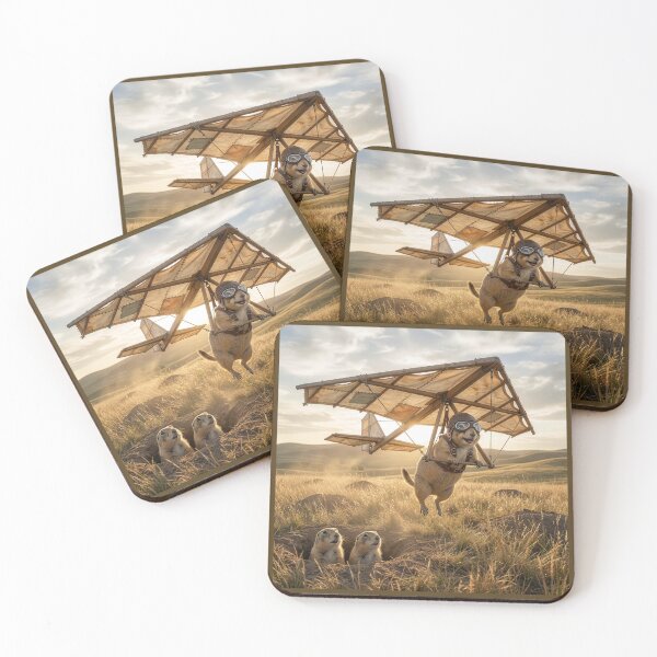 Item preview, Plucky Prairie Dog Hang Glides Over His Mates designed and sold by Tridentulus.