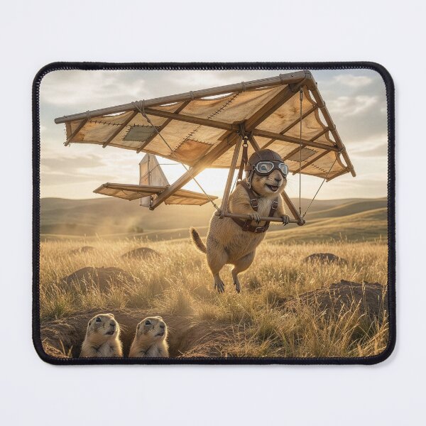 Item preview, Plucky Prairie Dog Hang Glides Over His Mates designed and sold by Tridentulus.