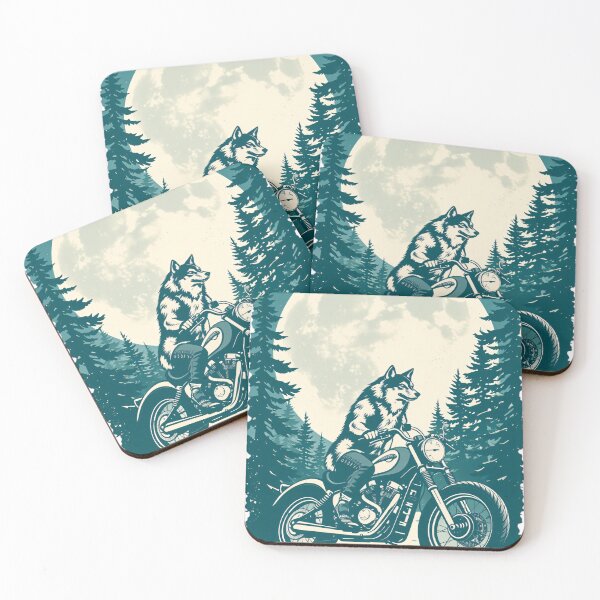 Item preview, Full Moon Rumble Vintage Biker Wolf designed and sold by MooDigitalArt.