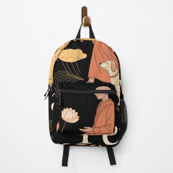 Item preview, Peaceful Monks Walking With Dog Harmony Spiritual Illustration designed and sold by Denenberg Jardel.