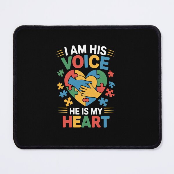 Item preview, I'm His Voice He Is My Heart Autism Awareness designed and sold by Rrettgison.