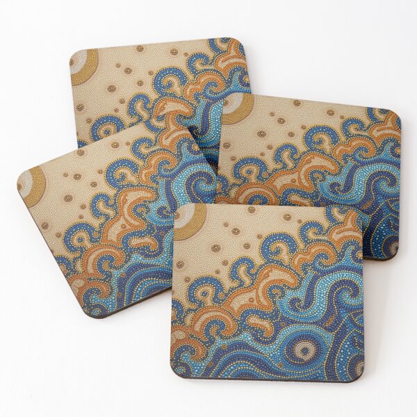 Item preview, Aboriginal Inspired Dot Art - With Tidal Waves designed and sold by GrinGalore.