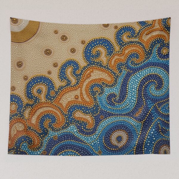 Item preview, Aboriginal Inspired Dot Art - With Tidal Waves designed and sold by GrinGalore.
