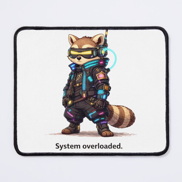 Item preview, Cyberpunk Raccoon – Neon Future Rebel Illustration designed and sold by Przemsi40.