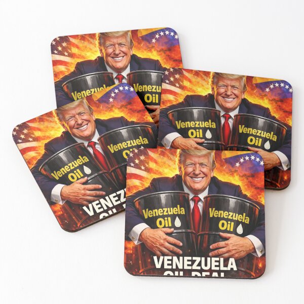 Item preview, Venezuela Oil Deal Political Illustration – Global Energy Politics Satire Art designed and sold by AkkoAkko.