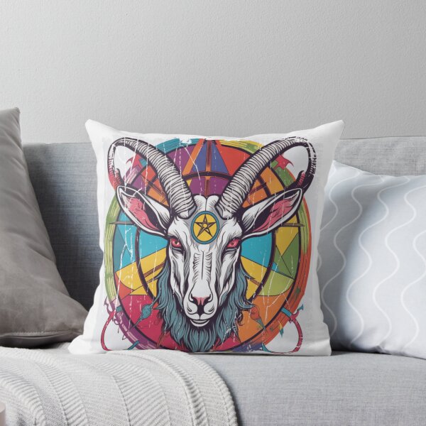 Item preview, Colorful Goat Symbol Occult Art Mystical Abstract Illustration designed and sold by Capisedo.