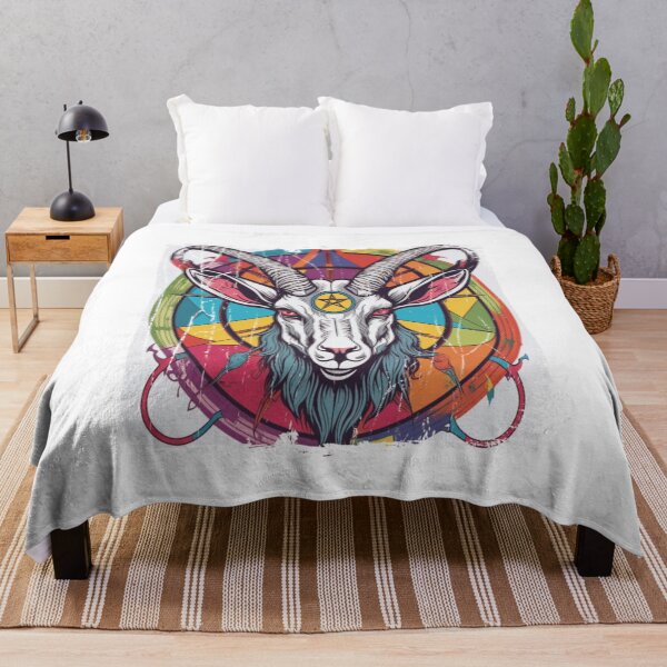 Item preview, Colorful Goat Symbol Occult Art Mystical Abstract Illustration designed and sold by Capisedo.