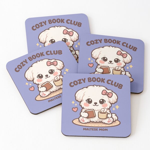 Item preview, Cozy Book Club – Maltese Mom Cute Puppy Cocoa Reading Shirt designed and sold by dogmomtees.