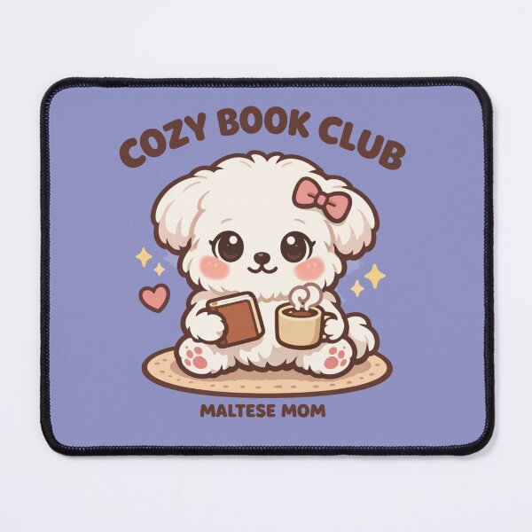 Item preview, Cozy Book Club – Maltese Mom Cute Puppy Cocoa Reading Shirt designed and sold by dogmomtees.