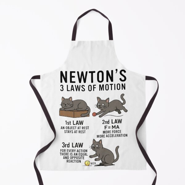 Item preview, Newton's 3 Laws of Meowtion – Funny Physics Cat Joke designed and sold by WheresMyMojo.