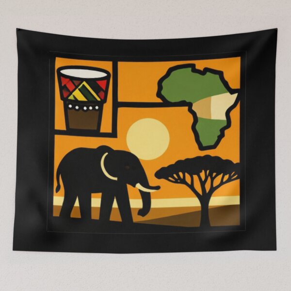 Item preview, Mondrianesque Africa - Modern Abstract designed and sold by Myra365Art.